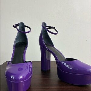 Marc Fisher Glossy Purple Platform Shoes
